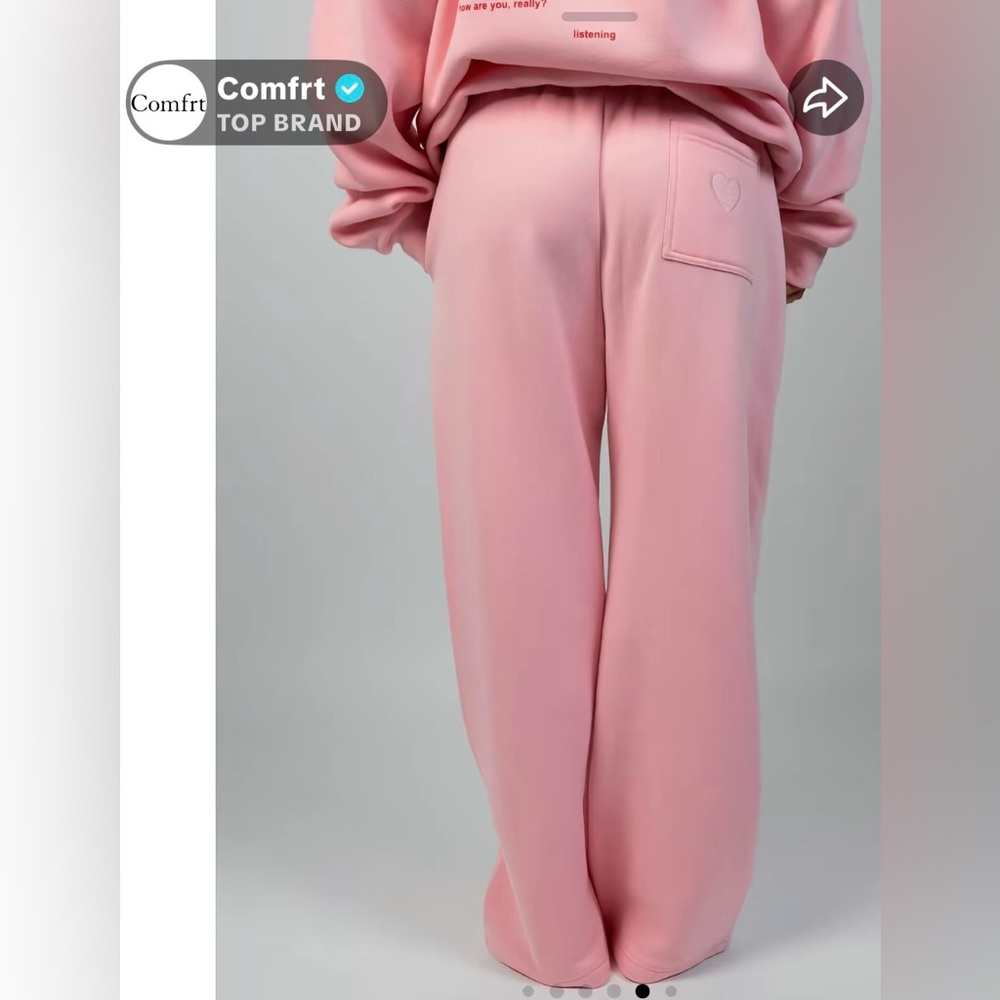 Comfrt Love Collection Sweatpants in Petal Pink - Picture 7 of 15